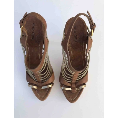 Pre-owned Miu Miu Brown Leather Sandals