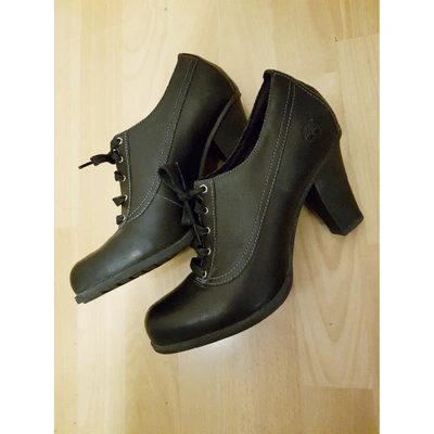 Pre-owned Timberland Black Leather Heels