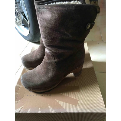 Pre-owned Ugg Brown Leather Boots