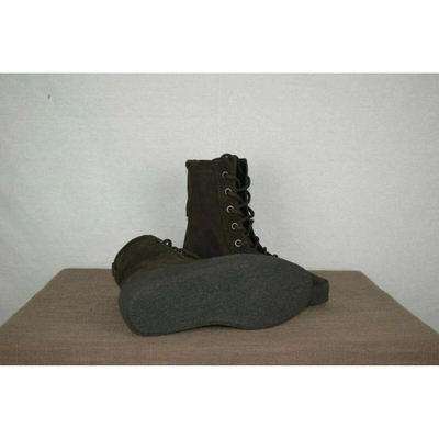Pre-owned Yeezy Black Suede Boots