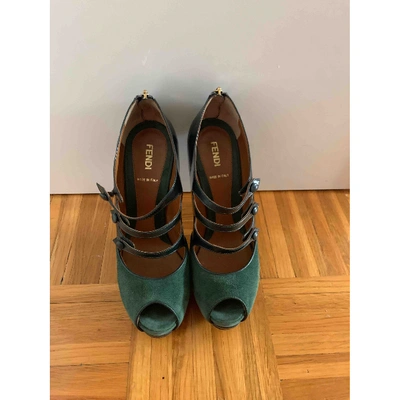 Pre-owned Fendi Sandals In Green