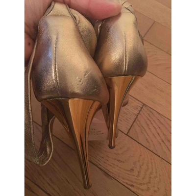 Pre-owned Blumarine Gold Leather Heels