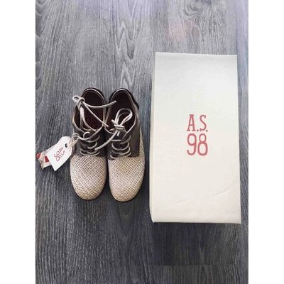 Pre-owned As98 Leather Lace Ups In Beige