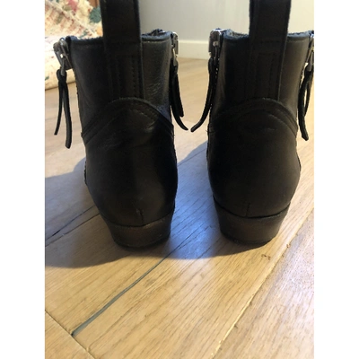 Pre-owned Golden Goose Leather Western Boots In Black