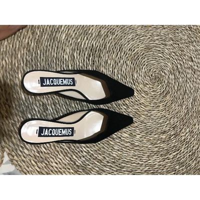 Pre-owned Jacquemus Maceio Black Suede Sandals