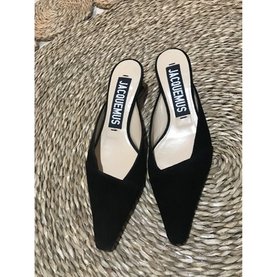 Pre-owned Jacquemus Maceio Black Suede Sandals