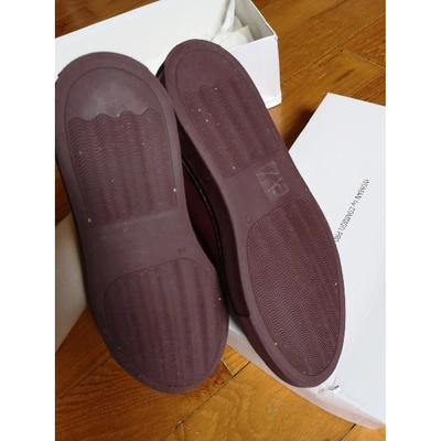 Pre-owned Common Projects Leather Trainers In Burgundy