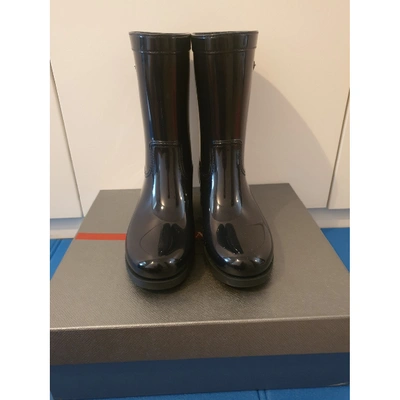 Pre-owned Prada Blue Rubber Boots