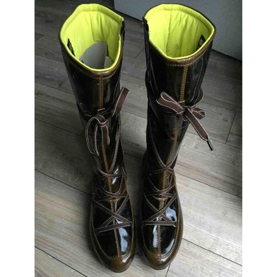 Pre-owned Moon Boot Khaki Boots