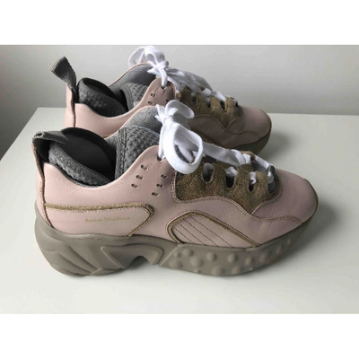 Pre-owned Acne Studios Manhattan Pink Leather Trainers