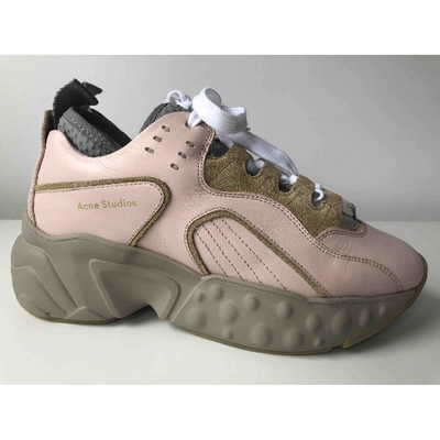 Pre-owned Acne Studios Manhattan Pink Leather Trainers