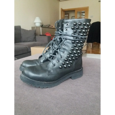 Pre-owned Htc Black Leather Boots