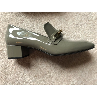 Pre-owned Burberry Patent Leather Heels In Gray