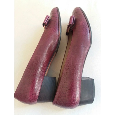 Pre-owned Ferragamo Pink Leather Ballet Flats