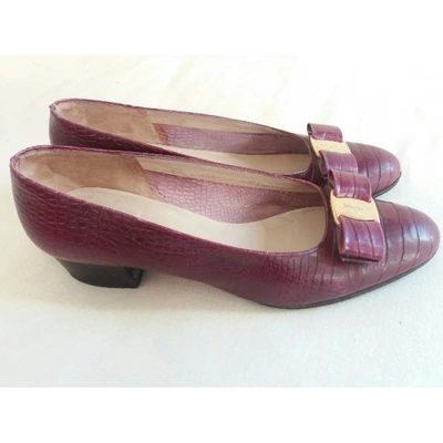 Pre-owned Ferragamo Pink Leather Ballet Flats