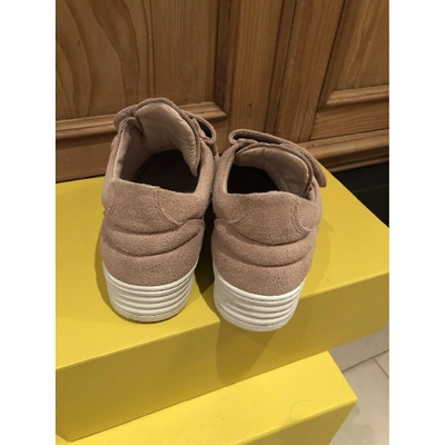 Pre-owned Filling Pieces Leather Trainers In Pink