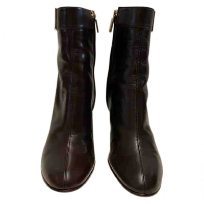 Pre-owned Loewe Leather Ankle Boots In Brown