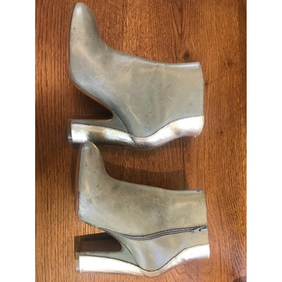 Pre-owned Maison Margiela Green Leather Ankle Boots