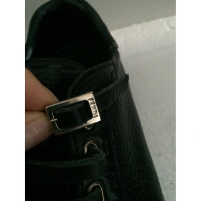 Pre-owned Fendi Leather Trainers In Black