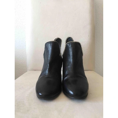 Pre-owned American Retro Leather Ankle Boots In Black
