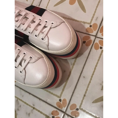 Pre-owned Gucci Leather Trainers