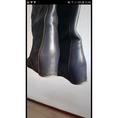 Pre-owned Lanvin Riding Boots In Blue