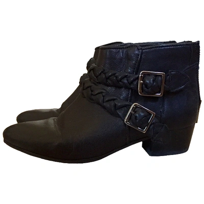 Pre-owned Comptoir Des Cotonniers Leather Ankle Boots In Black
