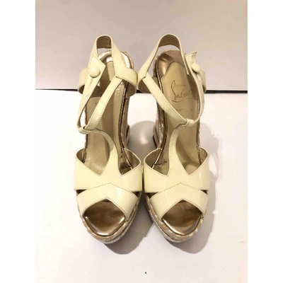 Pre-owned Christian Louboutin Cataclou Gold Patent Leather Sandals