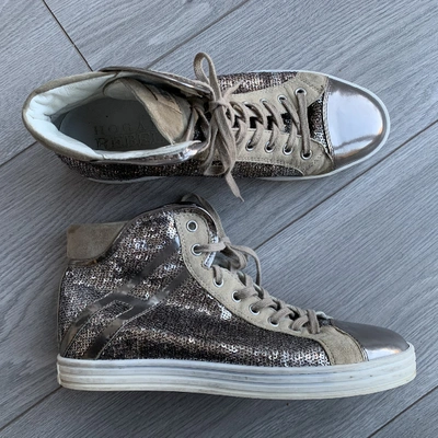 Pre-owned Hogan Leather Trainers In Metallic
