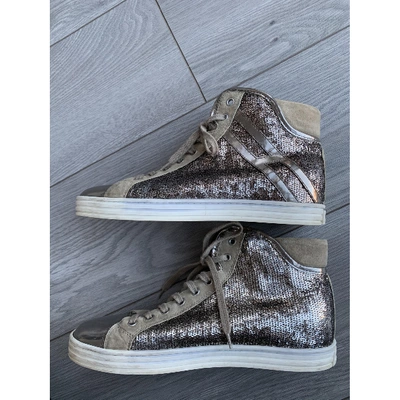 Pre-owned Hogan Leather Trainers In Metallic