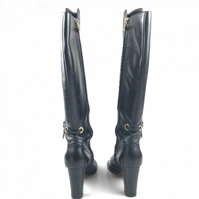 Pre-owned Louis Vuitton Leather Ankle Boots In Black