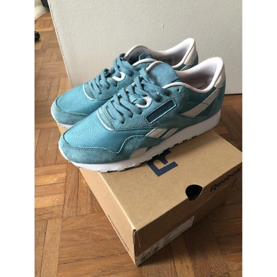 Pre-owned Reebok Turquoise Suede Trainers