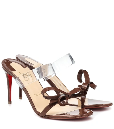 Shop Christian Louboutin Just Nodo 85 Pvc And Patent Leather Sandals In Brown