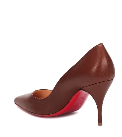 Shop Christian Louboutin Clare 80 Leather Pumps In Brown