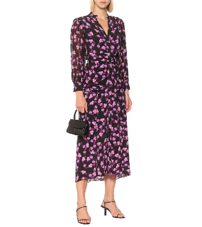 Shop Dorothee Schumacher Radiant Leaves Silk-blend Midi Dress In Multicoloured
