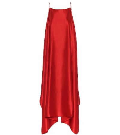 Shop Bernadette Meredith Silk-satin Maxi Dress In Red