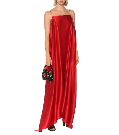 Shop Bernadette Meredith Silk-satin Maxi Dress In Red