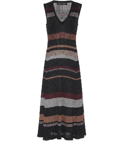 Shop Proenza Schouler Striped Knit Midi Dress In Black