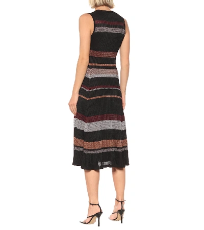 Shop Proenza Schouler Striped Knit Midi Dress In Black