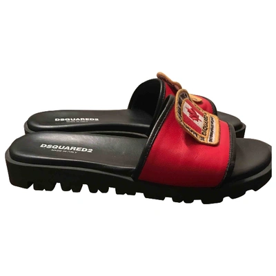 Pre-owned Dsquared2 Leather Mules & Clogs In Red