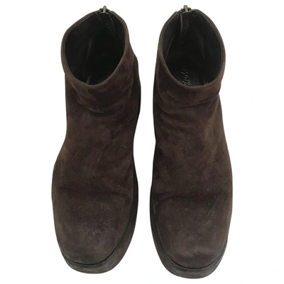 Pre-owned Marsèll Leather Ankle Boots In Brown