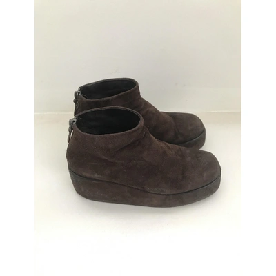 Pre-owned Marsèll Leather Ankle Boots In Brown