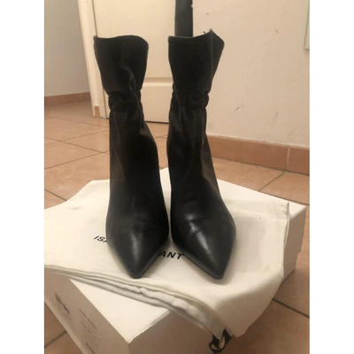 Pre-owned Isabel Marant Lileas Black Leather Ankle Boots