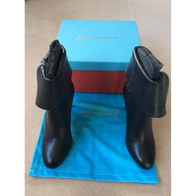 Pre-owned Jean-michel Cazabat Leather Ankle Boots In Black