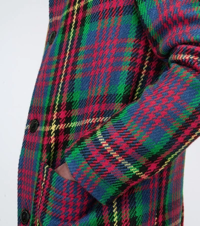 Shop Ami Alexandre Mattiussi Tartan Wool Coat In Multicoloured