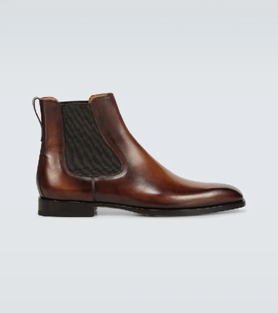 Shop Berluti Caractère Capri Leather Boots In Brown