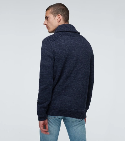 Shop Polo Ralph Lauren Cotton Shawl-collar Cardigan In Blue