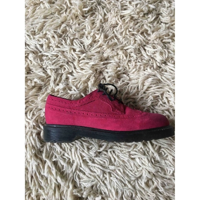 Pre-owned Dr. Martens' Pink Suede Lace Ups