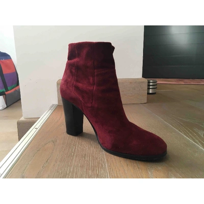 Pre-owned Stouls Ankle Boots In Red