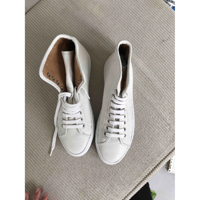 Pre-owned Common Projects Leather Trainers In White